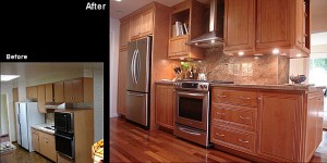 Before and After: Custom cabinets by Jaun Lopez of Lake County Woodcrafters.